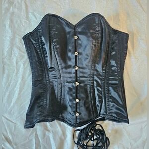 🖤 Black Satin Corset By ORCHARD CORSETS